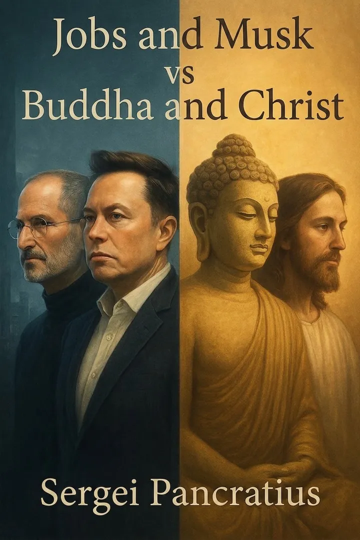 Cover: Jobs and Musk vs Buddha and Christ